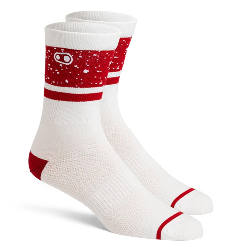 Crank Brothers Icon Limited Edition Splatter MTB Socks - L-XL - Grey - Blue