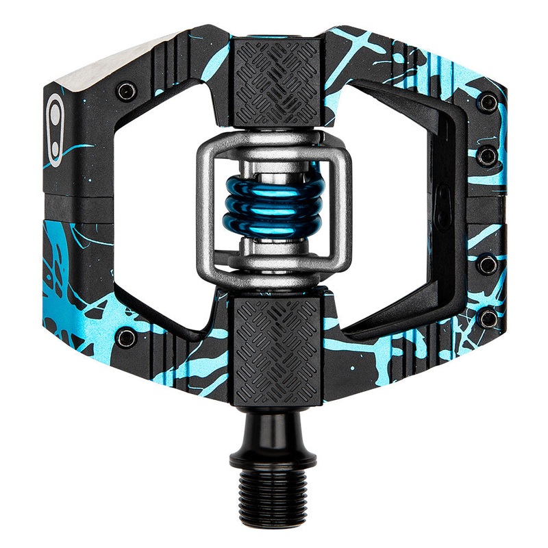 Crank Brothers Icon Limited Edition Splatter MTB Socks - S-M - Petrol - Lime