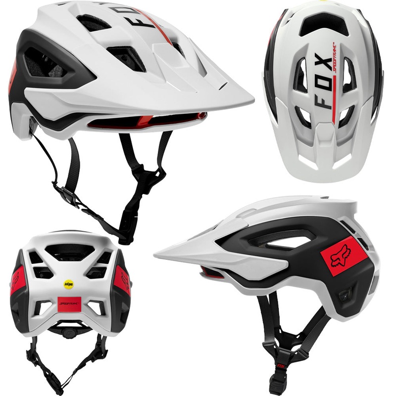Fox Speedframe Pro MIPS Helmet - L - Blocked White - Black