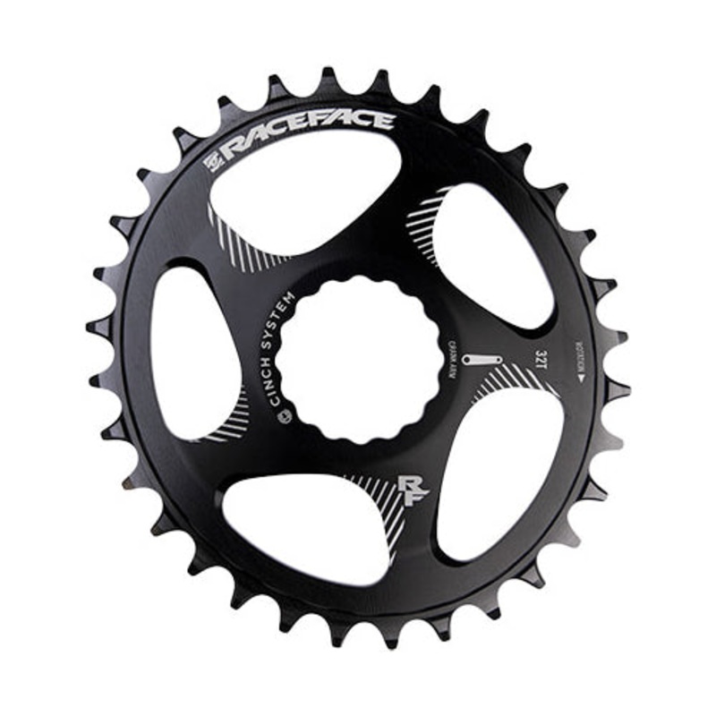 Race Face Cinch Direct Mount Narrow-Wide Oval Chainring - Race Face - Easton Cinch Direct Mount - 6.5-0mm Flip - Oval - Black - Alloy - 30T
