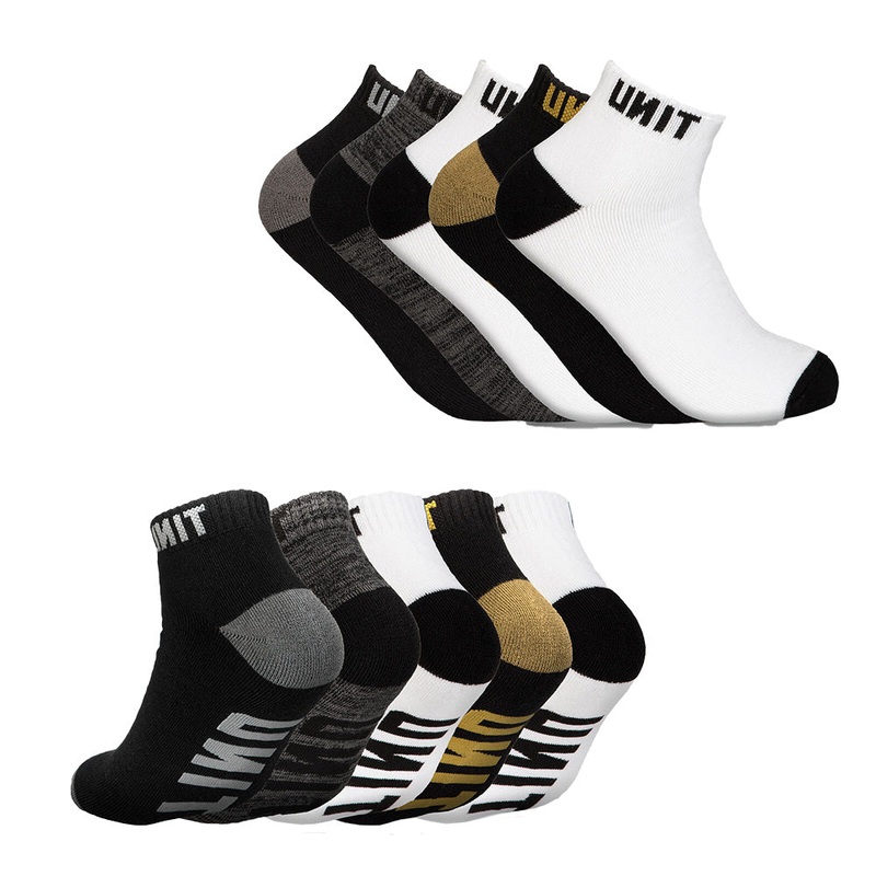 Unit Vital 5-Pack Lo-Lux Socks - US 7 to 11 - Multi Colour