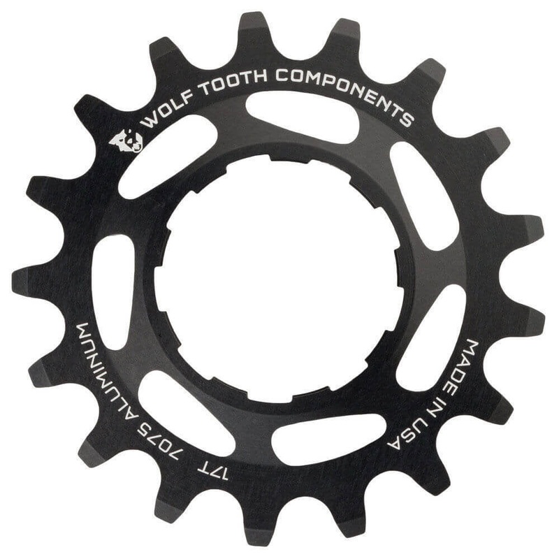 Wolf Tooth Aluminium Single Speed Cog - Shimano HG Splined - Black - Single Speed - 17T