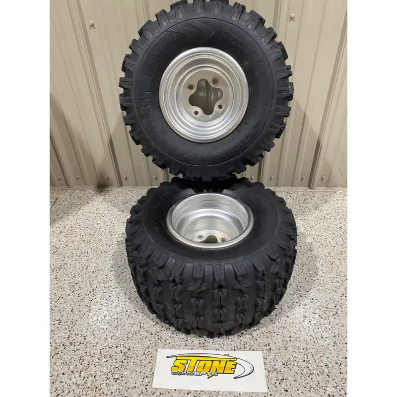 OEM Honda Rear Wheels & GBC GROUNDBUSTER TIRES 20X11X9 HONDA SUZUKI KAWASAKI