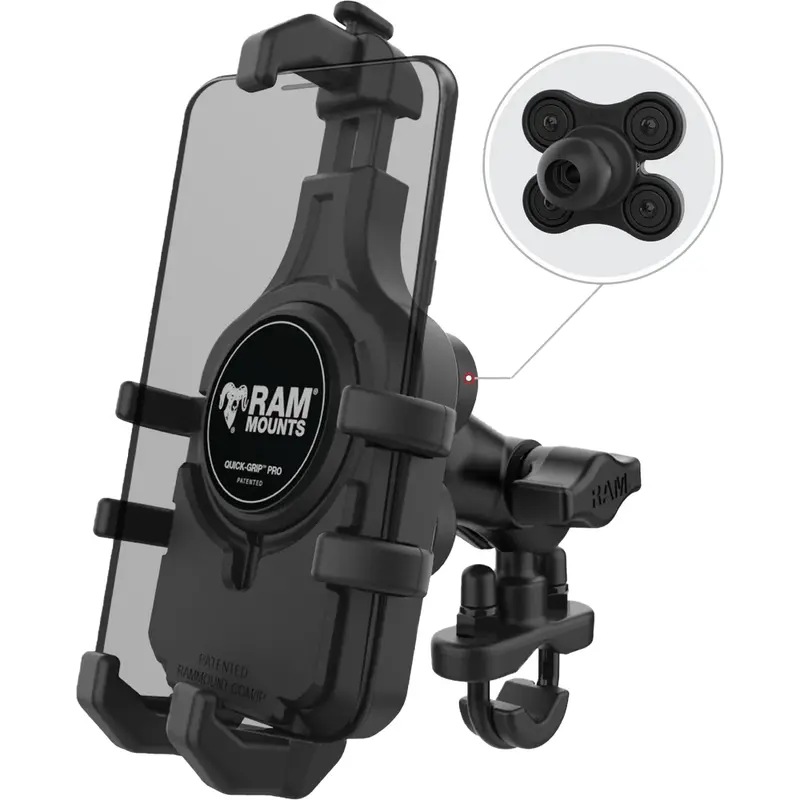RAM QUICK-GRIP PRO HBAR PHN MNT W/VIBE SAFE SHORT