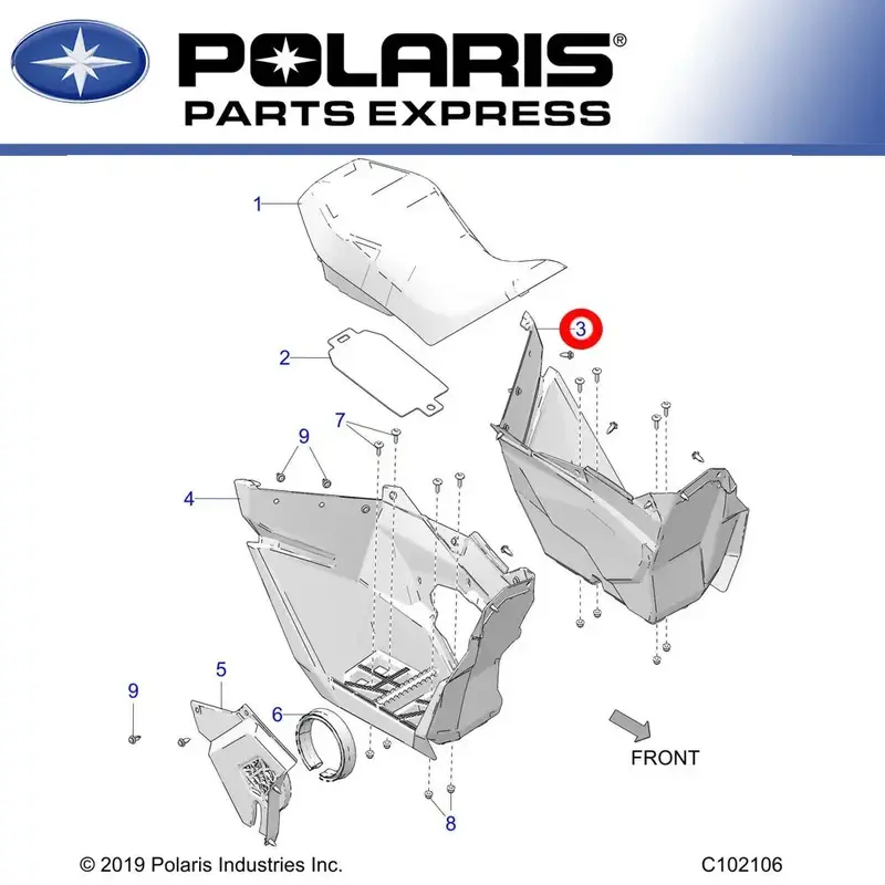 NEW GENUINE POLARIS 2021 2022 OUTLAW 70 LEFT SIDE FOOTWELL BLACK 5456120-070 OEM