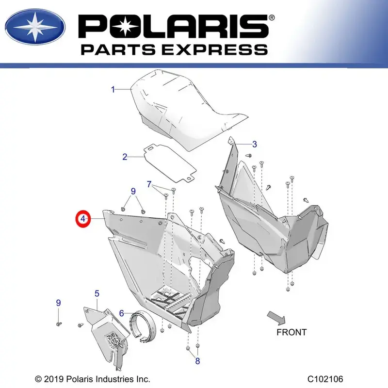 NEW GENUINE POLARIS 2021 2022 OUTLAW 70 RH FOOTWELL BLACK 5456121-070 OEM