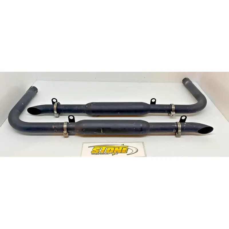 VANDERHALL VENICE BLACK EXHAUST PIPES MUFFLERS SILENCERS CANS LEFT RIGHT