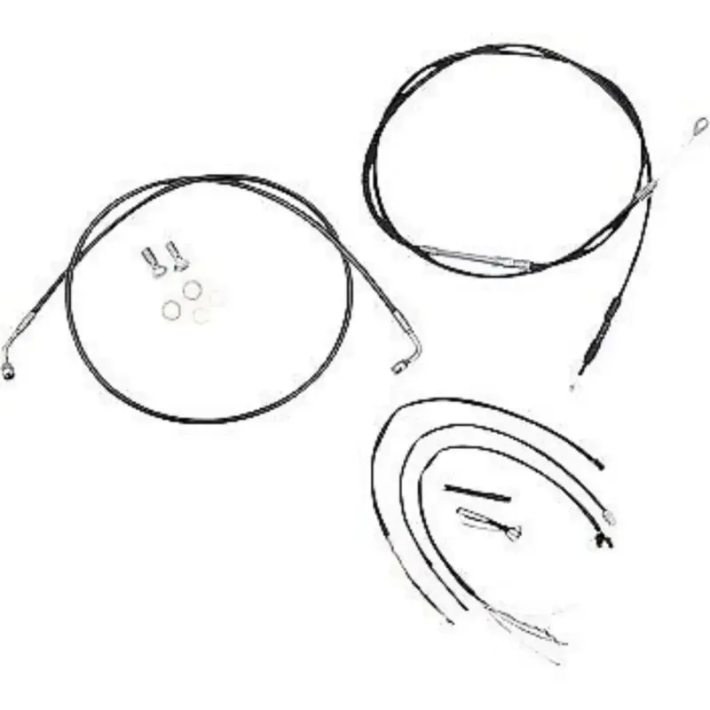 LA CHOPPERS LA-8156KT2-13B Black Vinyl Braided Handlebar Cable/Brake Line Kit