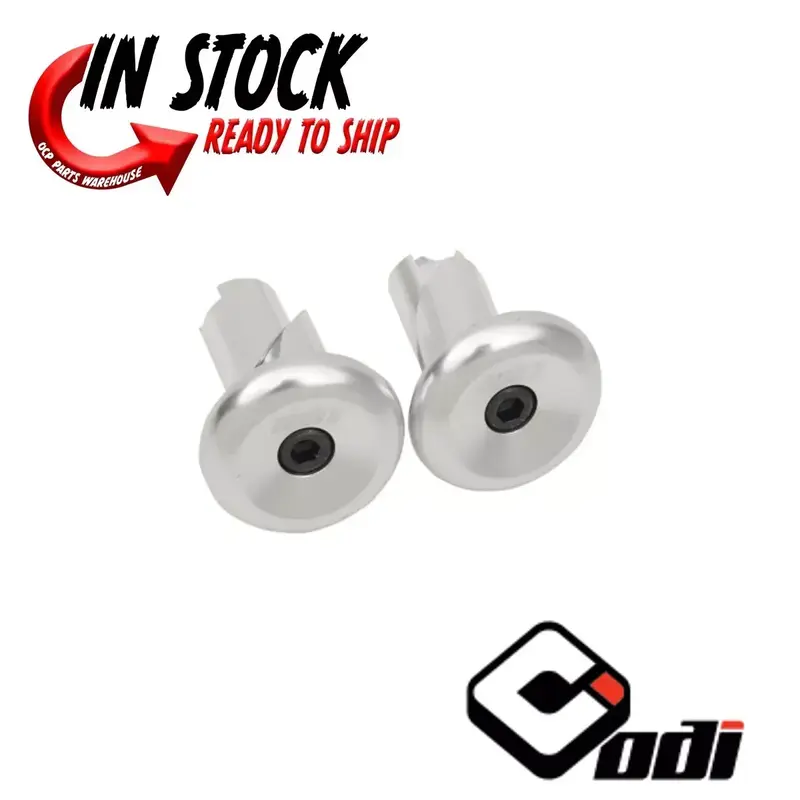 ODI ALUMINUM HANDLEBAR END PLUG SILVER FITS INSIDE DIAMETERS 14MM-19MM F71APS