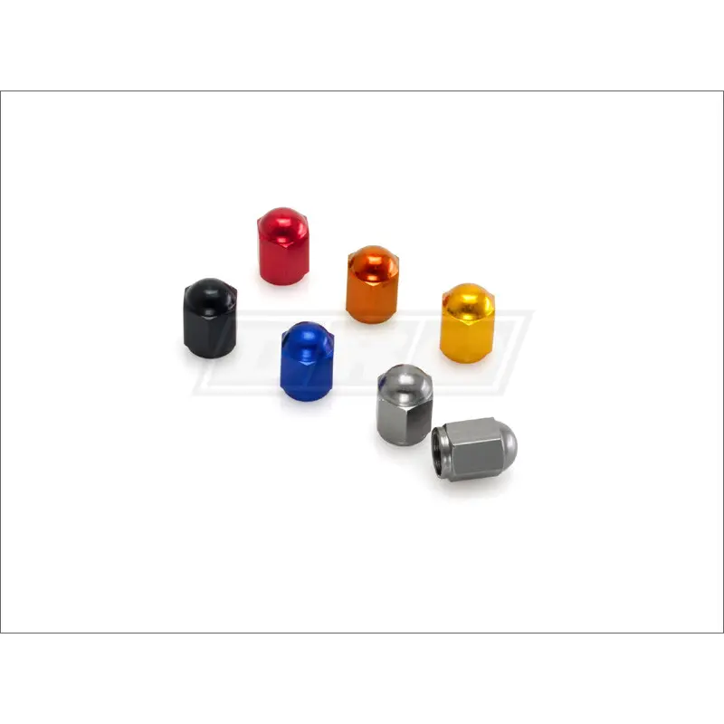 DRC ALUMINUM VALVE CAPS 2PK ORANGE