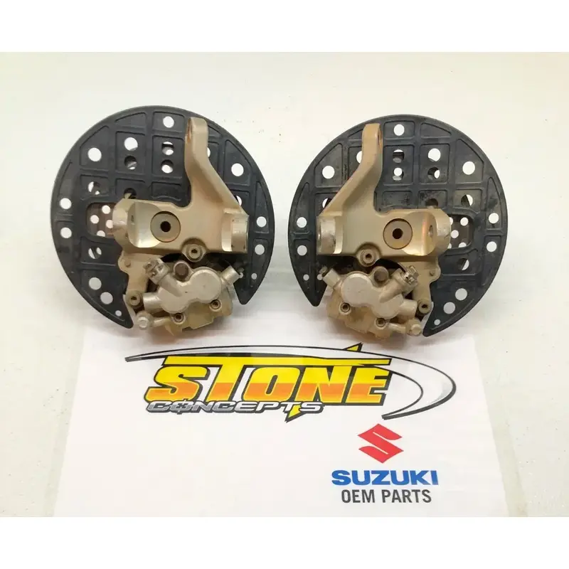 OEM Suzuki LTR450 06-09 Spindle Knuckle Front Brake Caliper Rotor Wheel Hub Set