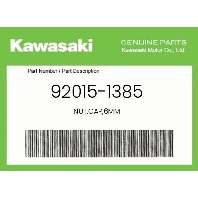 GENUINE OEM KAWASAKI NUT, CAP, 6MM/ 92015-1385 - QTY. 2
