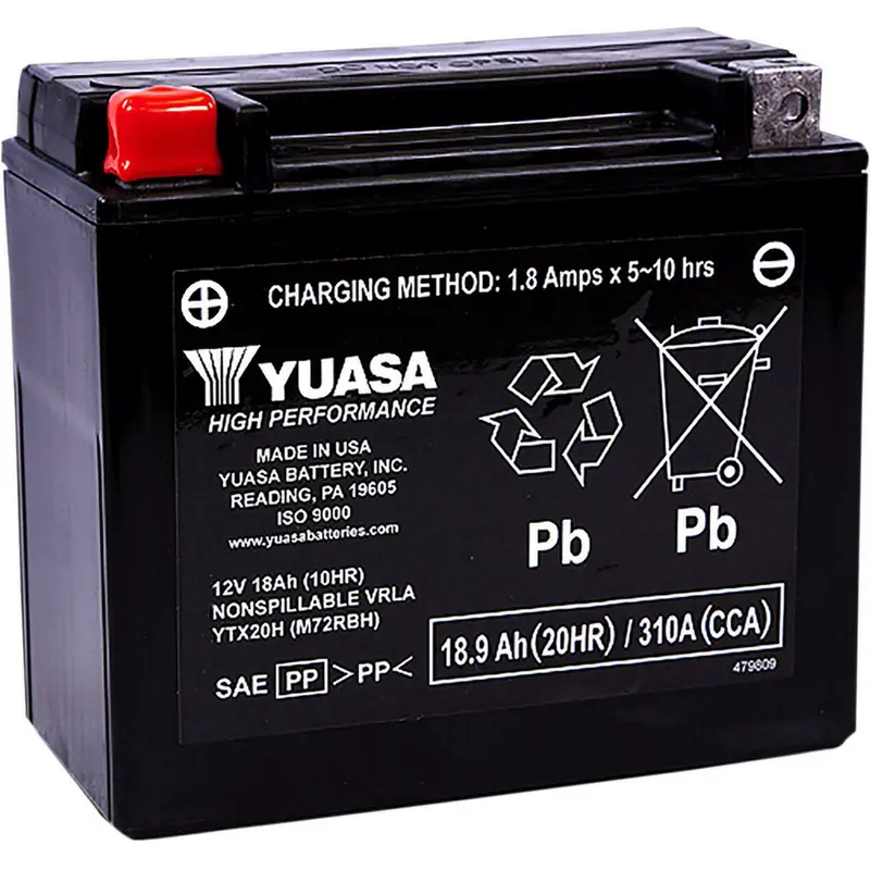 YUASA BATTERY YTX20H SEALED FACTORY ACTIVATED