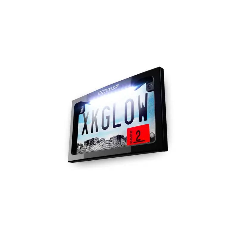 XK GLOW LIGHTED LICENSE PLATE FRAME BLACK