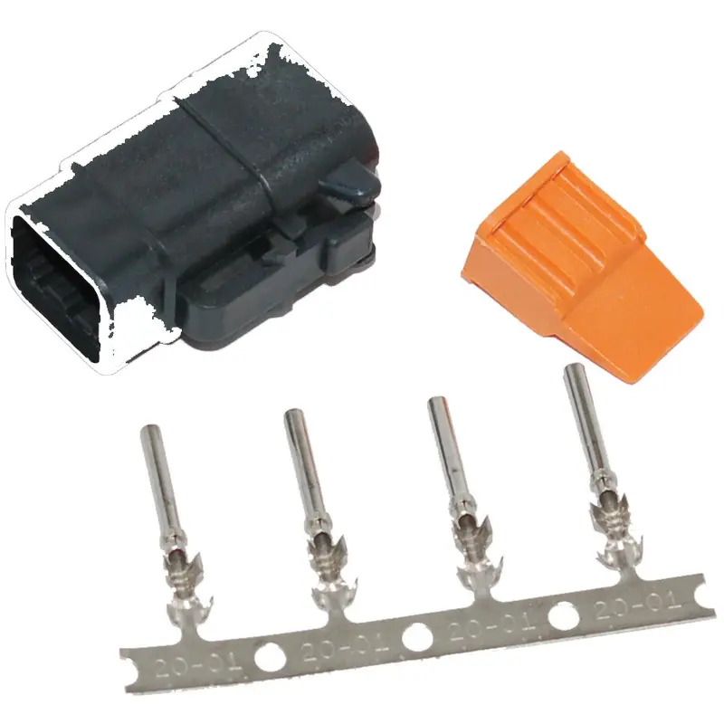 NAMZ CUSTOM CYCLE DEUTSCH DTM 4-PIN BLACK PLUG W/4 TRMNLS/WDGLCK HD74114-98BK