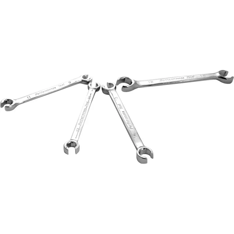 PERFORMANCE TOOL 4 PC MET FLARE NUT WRENCH SET