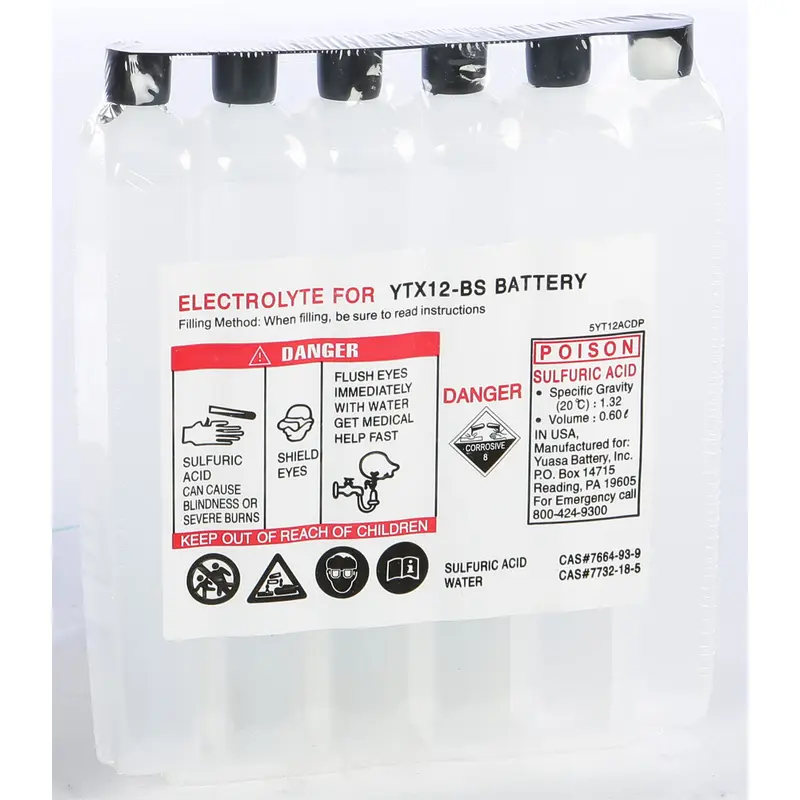 YUASA ELECTROLYTE PACK YTX12-BS EA/ ACID PACK YTX12-BS