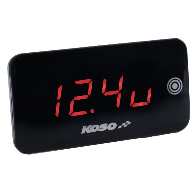 KOSO SUPER SLIM TOUCH SCREEN VOLT & TEMP GAUGE RED DISPLAY