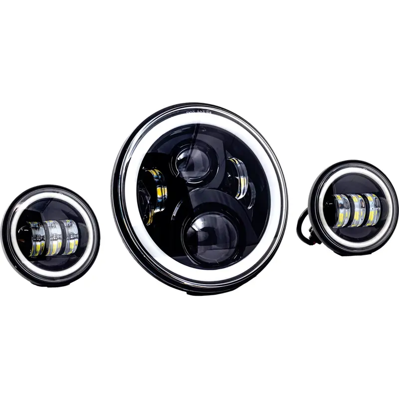 LETRIC LIGHTING CO 7" LED HDLGT KIT BLK HALO W/ MNT ADAPTER