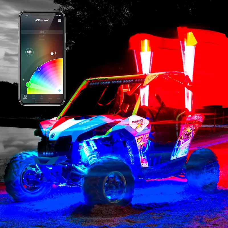 XK GLOW 2ND GEN 4' 2PC WHIP WITH XKCHROME CONTROLLER