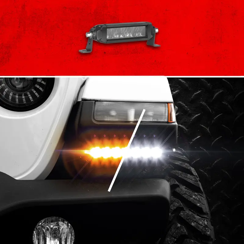 XK GLOW 6" RAZOR LIGHT BAR FOG STROBE COMBO WITHOUT HARNESS