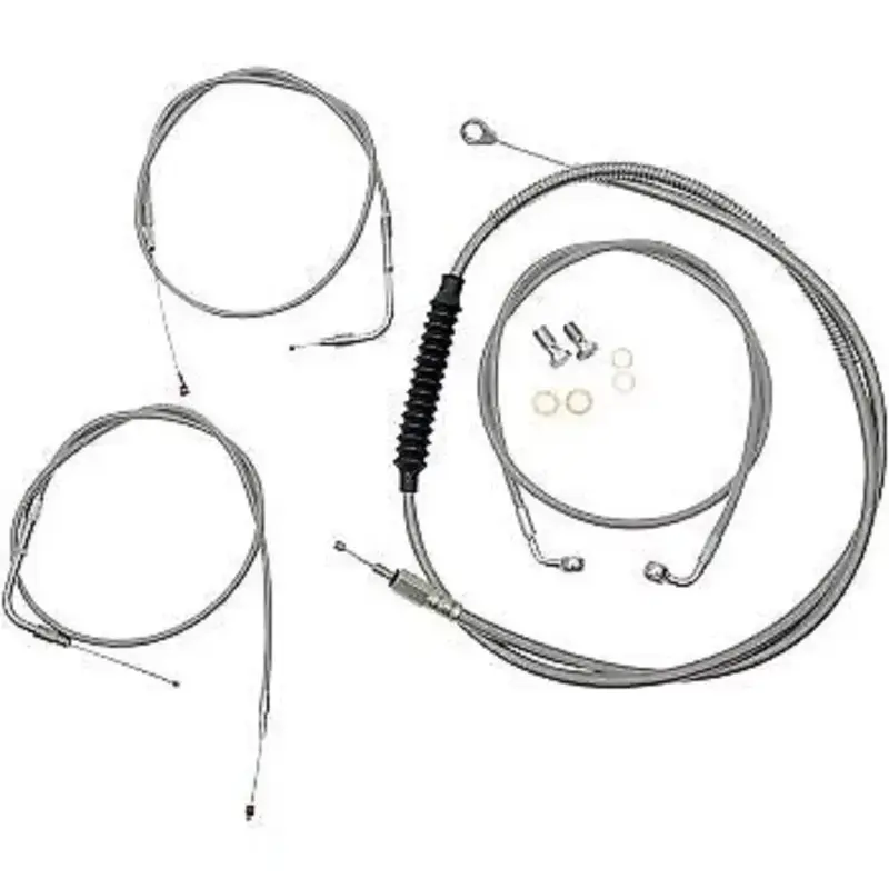 LA CHOPPERS Stainless Braided Handlebar Cable/Brake Line Kit