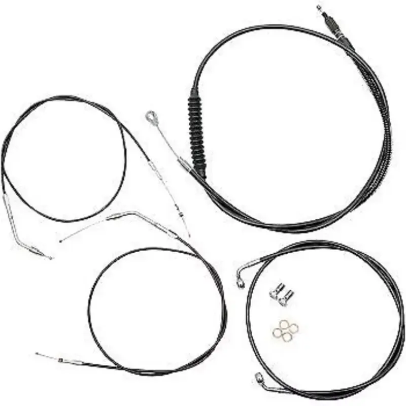 LA CHOPPERS Black Vinyl Braided Handlebar Cable/Brake Line Kit