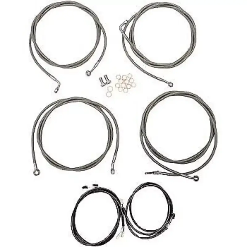 LA CHOPPERS Stainless Complete Plug-and-Play Cable Kit 12-14"