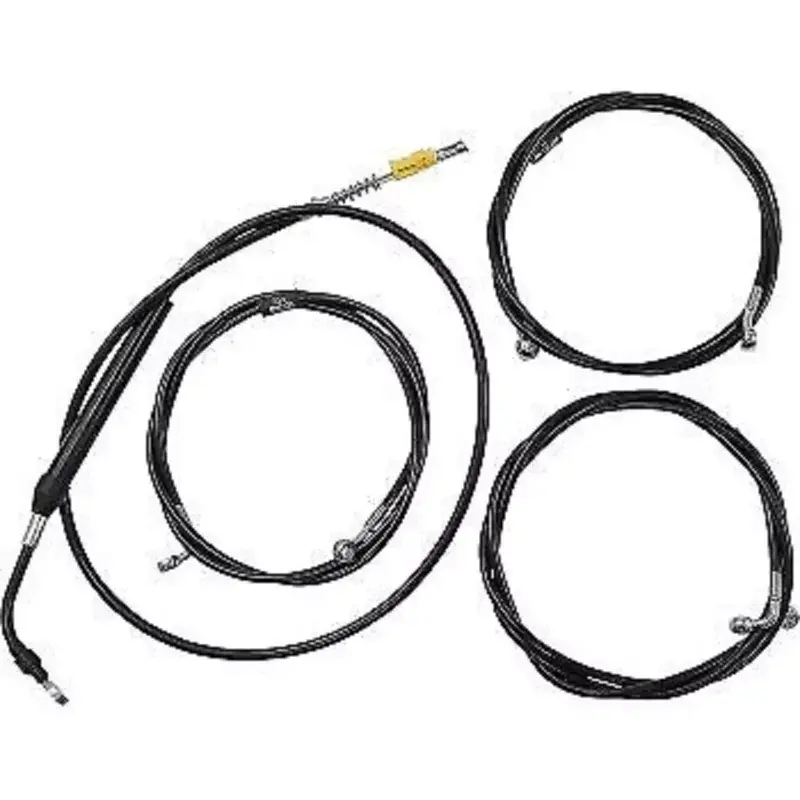 LA Choppers Black Vinyl Braided Handlebar Cable/Brake Line Kit