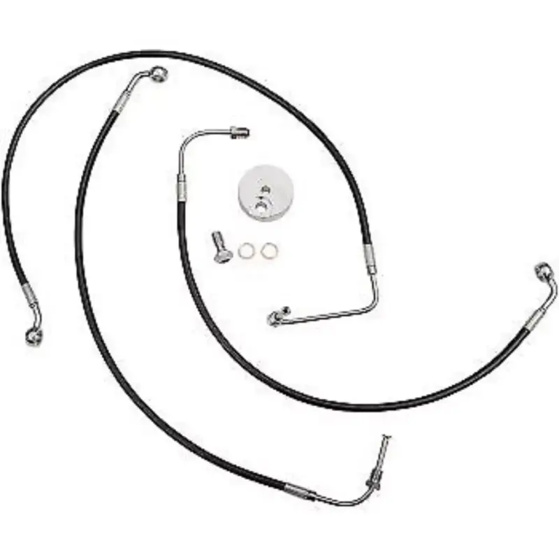 LA CHOPPERS LA-8010B13B Black Braided Brake Line Kit for 12-14" Apes