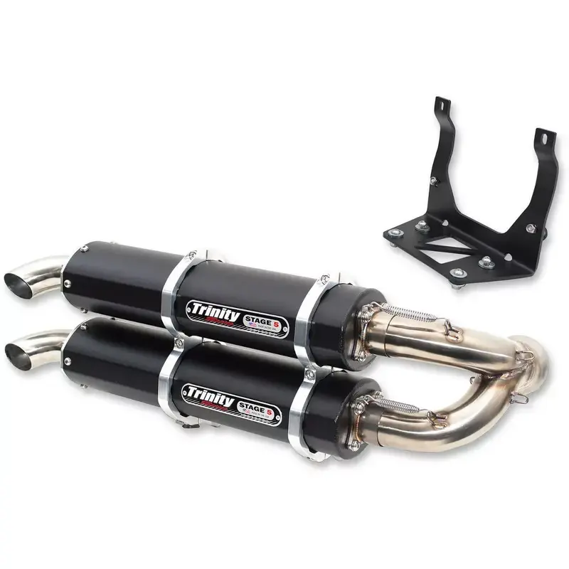 Trinity Racing STAGE 5 Dual Slip-On Exhaust BLACK Maverick X3 16-17 TR-4160S-BK