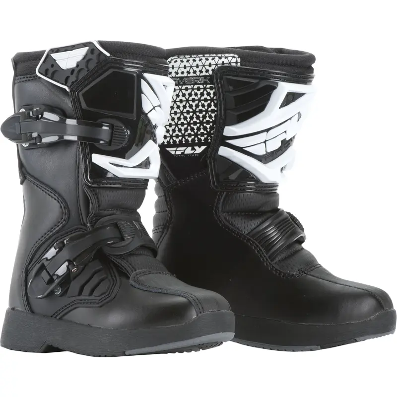 FLY RACING Youth Maverik Mini Boots Black Size Y10 - Part #364-55096