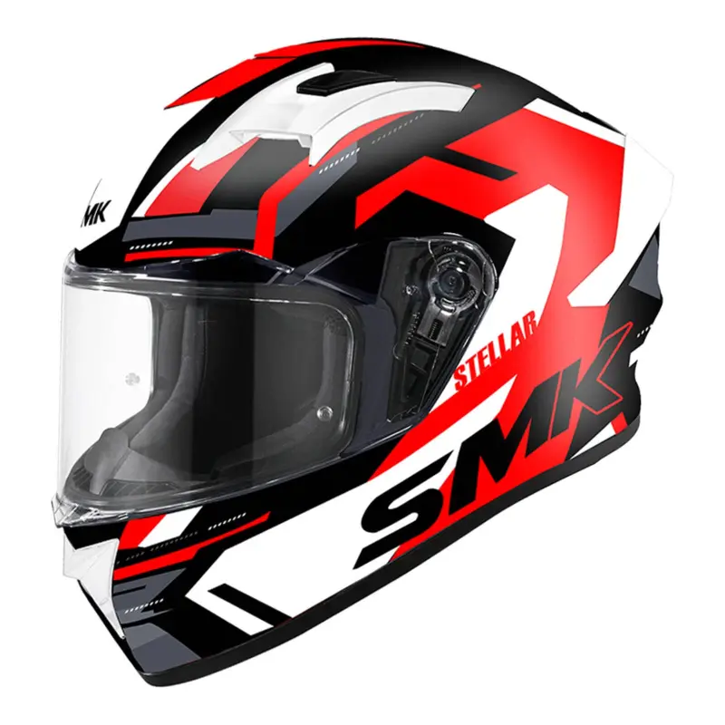 SMK Stellar K Power Helmet - Black / Red / White