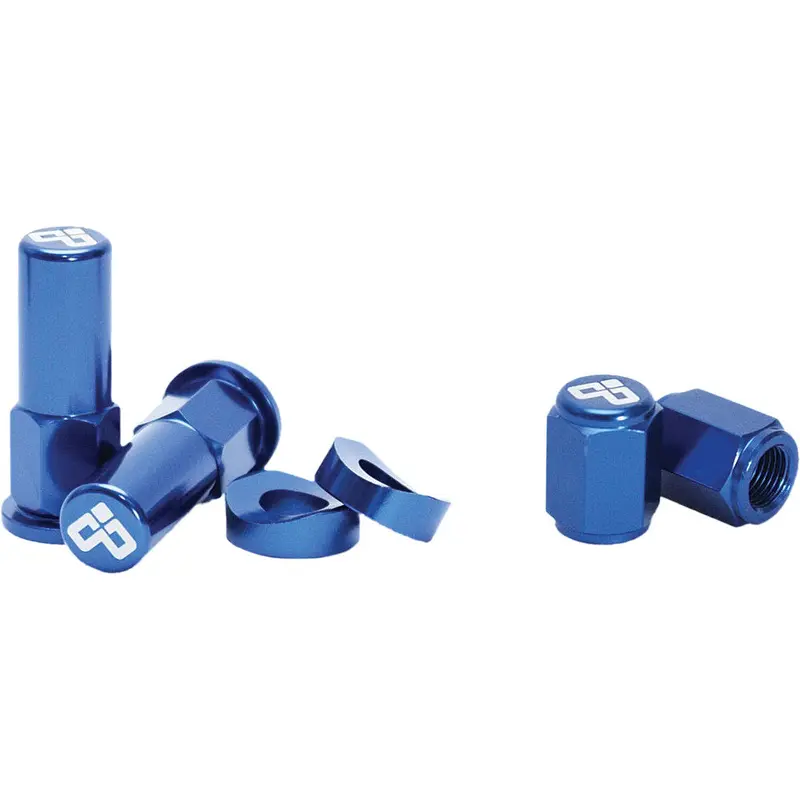 DUBYA RIM LOCK NUT & VALVE CAP KIT BLUE 68-051D