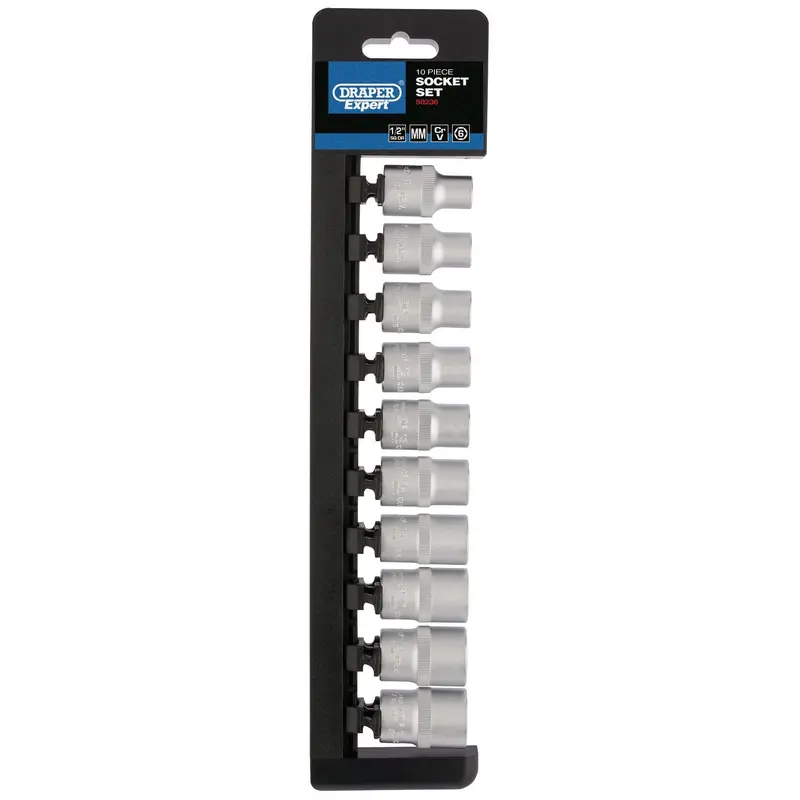 Draper Metric Socket Set, 1/2" Sq. Dr. (10 Piece) - H10M/6PT/E