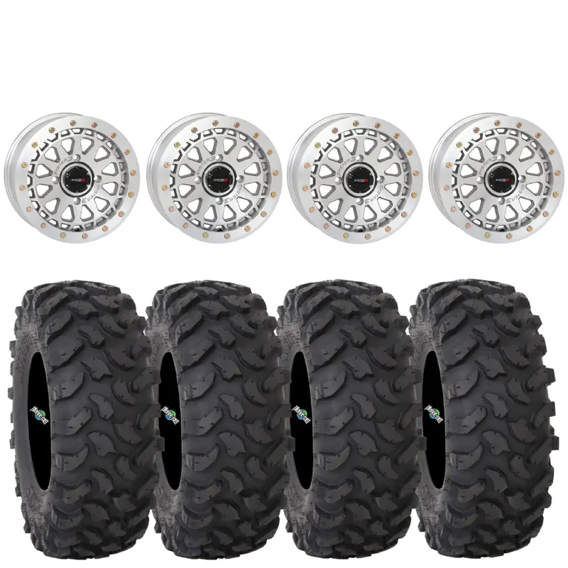 System 3 SB6 Machined Beadlocks + XTR370 Tires (Mounted UTV Kit) | PlanetSXS