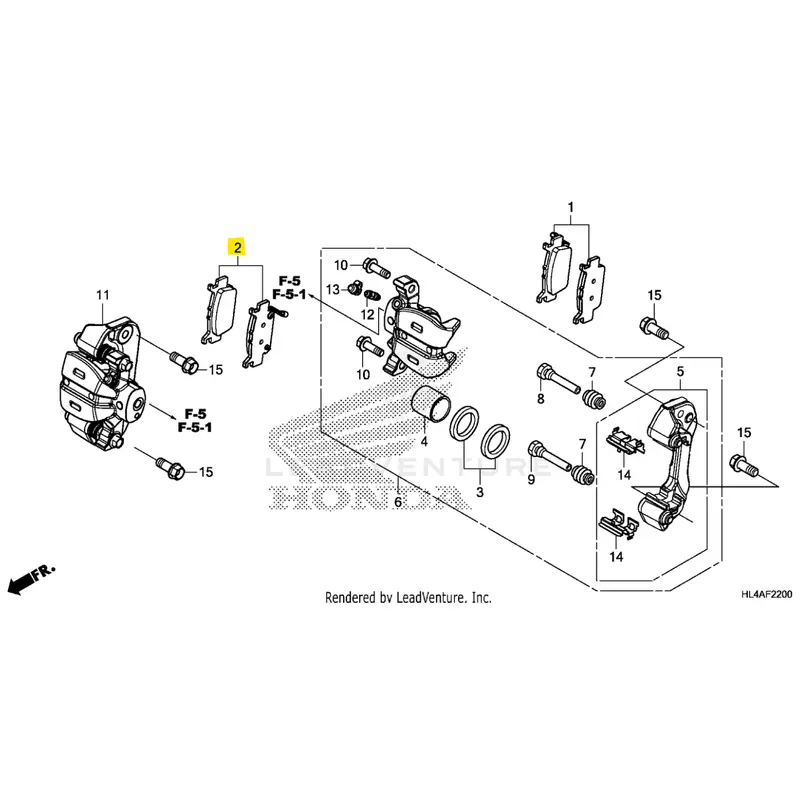Honda OEM RH Rear Brake Pad Set