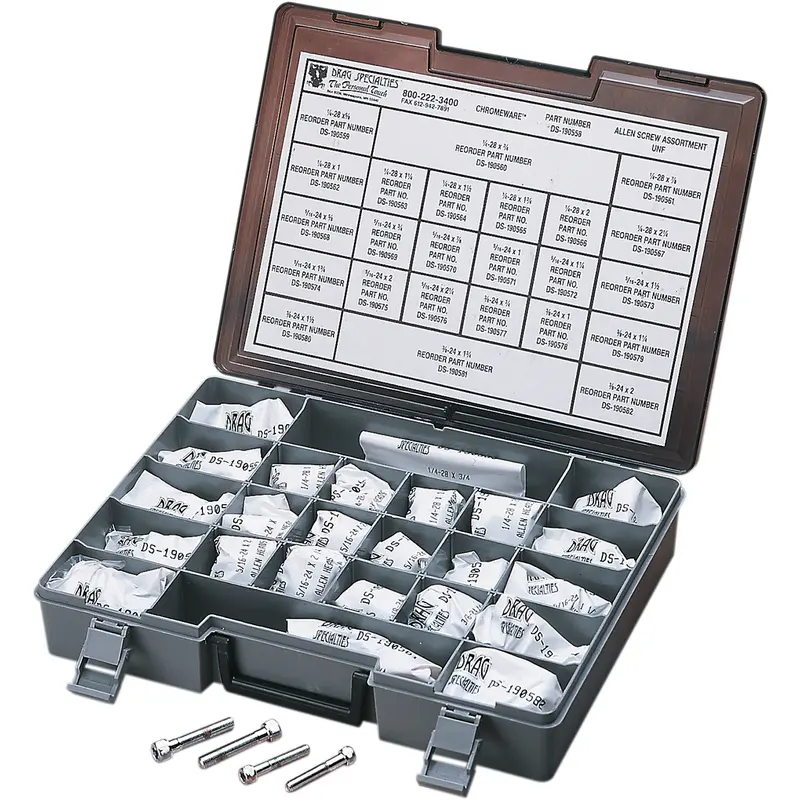 DRAG SPECIALTIES Bolts - Socket-Head/Assortment - Knurled/Smooth - Fine Thread - Kit MK203
