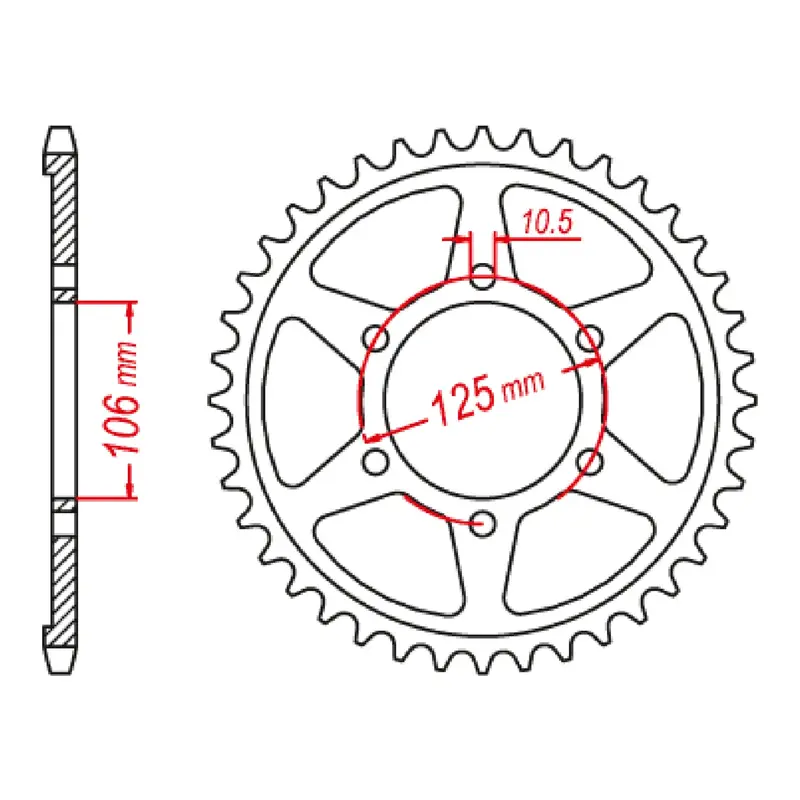 MTX 2020 Steel Rear Sprocket #520