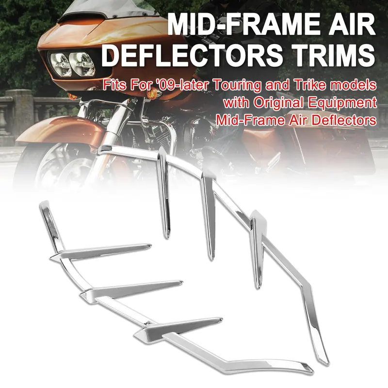 Chrome Mid-Frame Air Deflectors Trims For Road Street Electra Glide 2009-2023