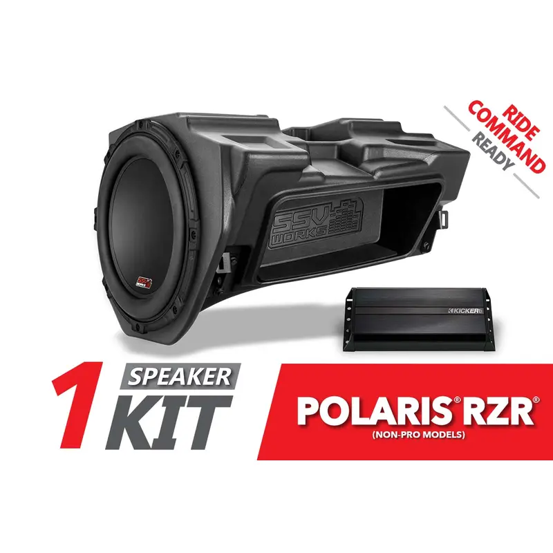 2014-2023 Polaris RZR Kicker 10in Subwoofer Plug-&-Play Kit for Ride Command