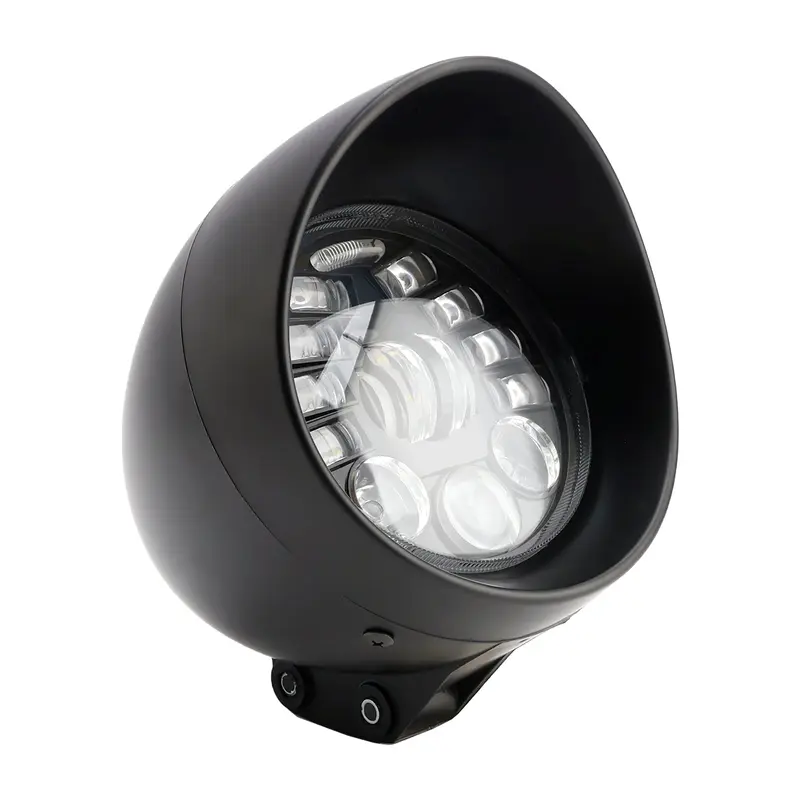 Motorcycle Chrome 5.75" Headlight Lamp Spotlight Universal Multifunctional