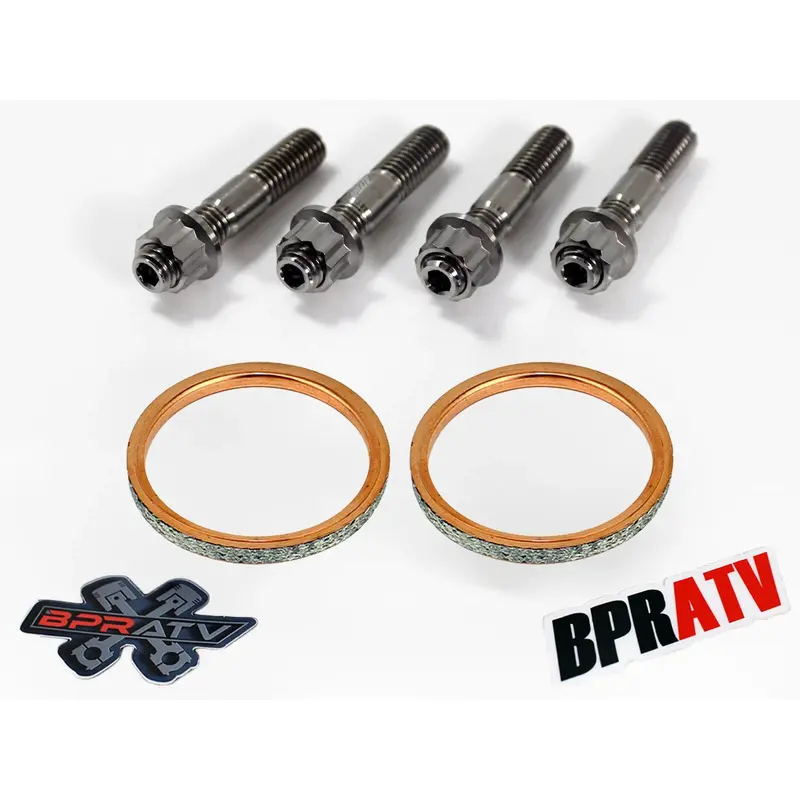 06-14 Grizzly 700 TITANIUM Exhaust Manifold Studs Nuts Head Pipe Stud Gasket Kit