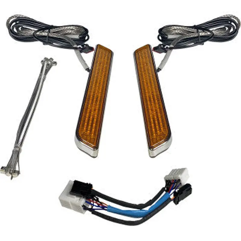 Custom Dynamics LED Fork Light - Amber - Chrome CD-FORK-HD-AC