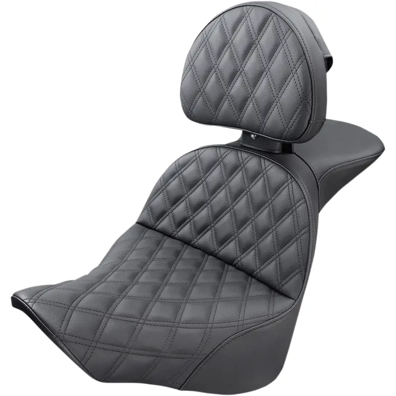 SADDLEMEN Explorer Seat - Lattice Stitched - Backrest - FL/FX '18-'24 818-27-030LS