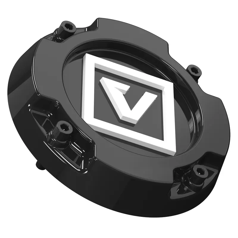CAP1 WITH WHITE V LOGO 15MM GLOSS BLACK