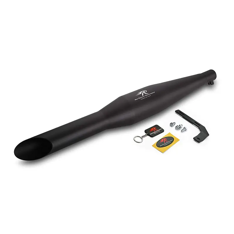 Royal Enfield Classsic  Red Rooster Matte Black Unibody Rumbler Exhaust