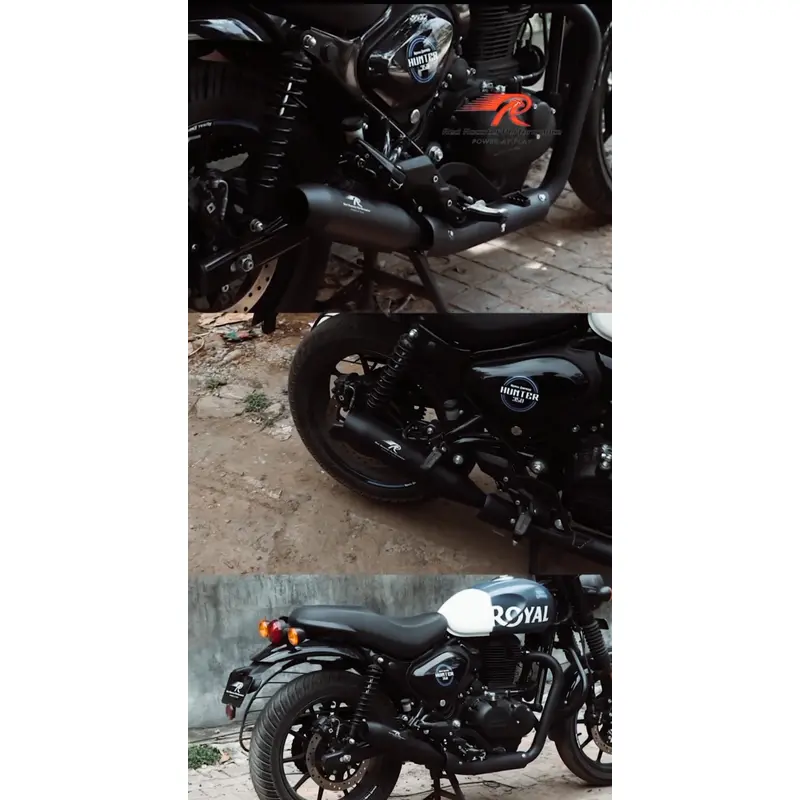 Royal Enfield Hunter 350 Red Rooster Performance Rumbler Max Exhaust