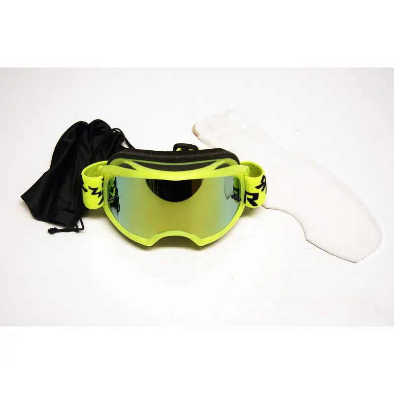 RNR COLOSSUS NEON YELLOW MIRRORED LENS, NEON YELLOW GOGGLE, GX68M, MIRRORED LENS