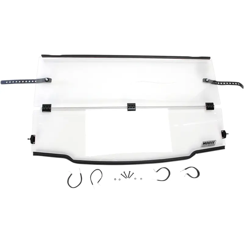 MOOSE UTILITY Full Folding Windshield - Polished LEMA100-0026